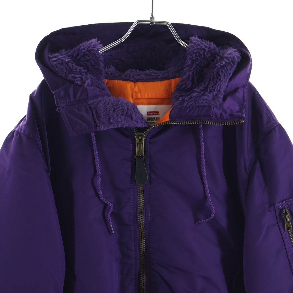SUPREME(シュプリーム) 21AW Hooded MA-1 ナイロン フーデッド フライト ボンバージャケット ブルゾン パープル