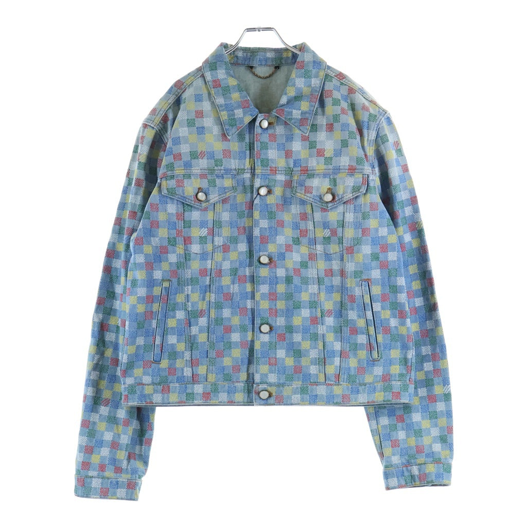 LOUIS VUITTON ルイヴィトン 25SS フロックドダミエ デニムトラッカージャケット ダミエデニムジャケット ブラック RM251M CCU HSA71W LOUIS VUITTON(ルイヴィトン) 25SS DAMIE DENIM TRACKER JACKET ダミエ