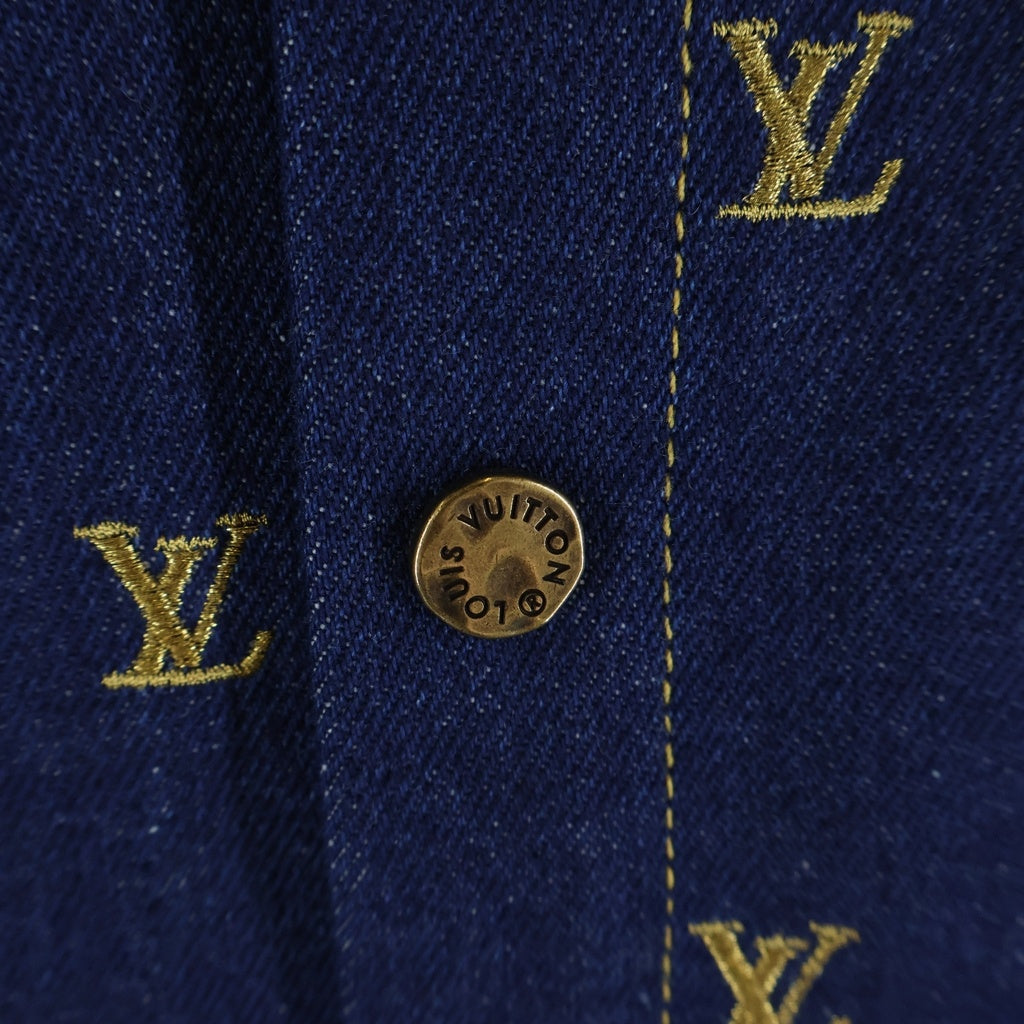 LOUIS VUITTON(ルイヴィトン) 24SS EMBORIDARY SIGNATURE S/S DENIM SHIRT エンブロイダードシグネチャー 半袖デニムシャツ インディゴ RM241 JX1 HQS90W