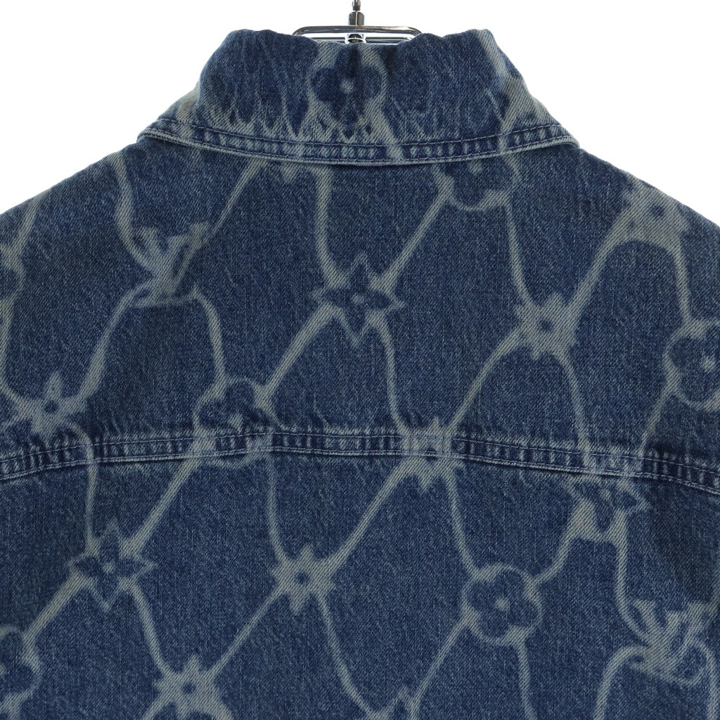 LOUIS VUITTON(ルイヴィトン) 24AW MONOGRAM SHORT DENIM SHIRT モノグラムプリント ウォッシュド加工 半袖デニムシャツ インディゴ RM242MM KOE HRS24W