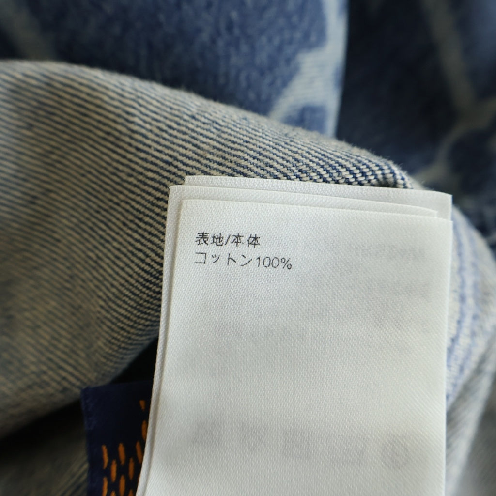 LOUIS VUITTON(ルイヴィトン) 24AW MONOGRAM SHORT DENIM SHIRT モノグラムプリント ウォッシュド加工 半袖デニムシャツ インディゴ RM242MM KOE HRS24W