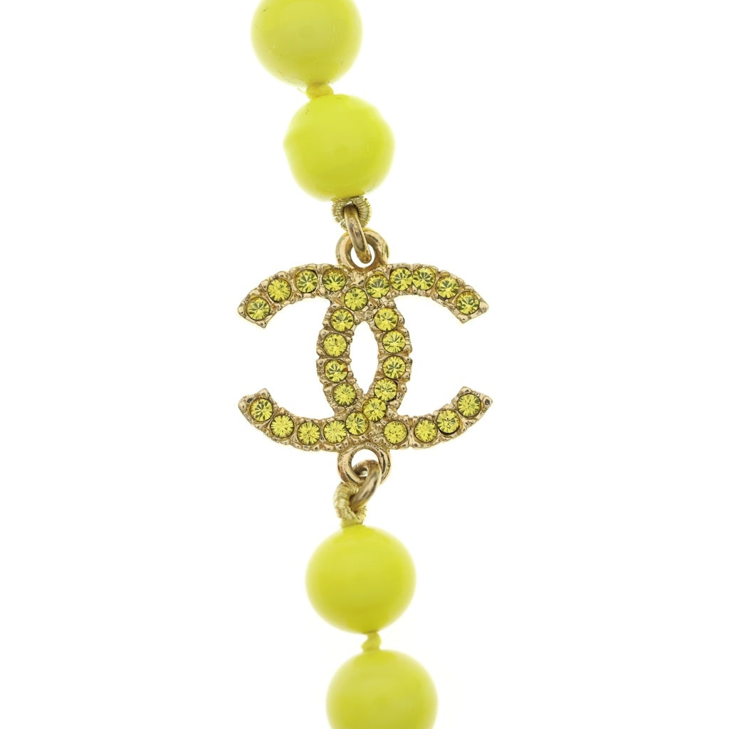 CHANEL(シャネル) ココマーク ロングパール ストラス ネックレス ゴールド