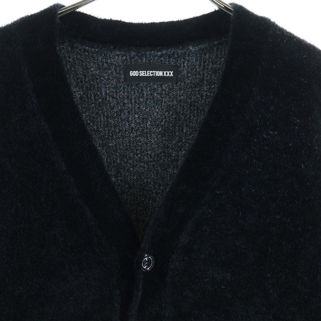 GOD SELECTION XXX(ゴッドセレクショントリプルエックス) KNIT CARDIGAN ナイロンニットカーディガン ブラック GX-A25-KN-01