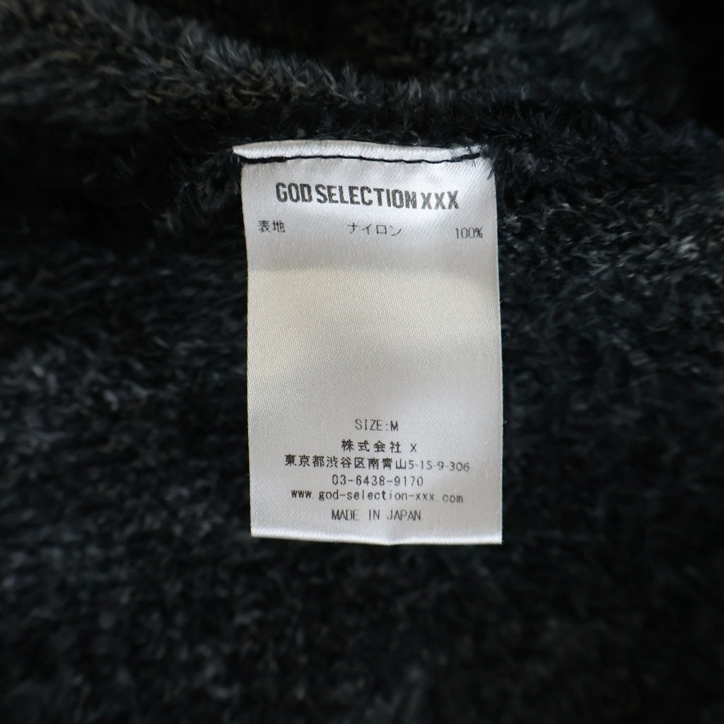 GOD SELECTION XXX(ゴッドセレクショントリプルエックス) KNIT CARDIGAN ナイロンニットカーディガン ブラック GX-A25-KN-01