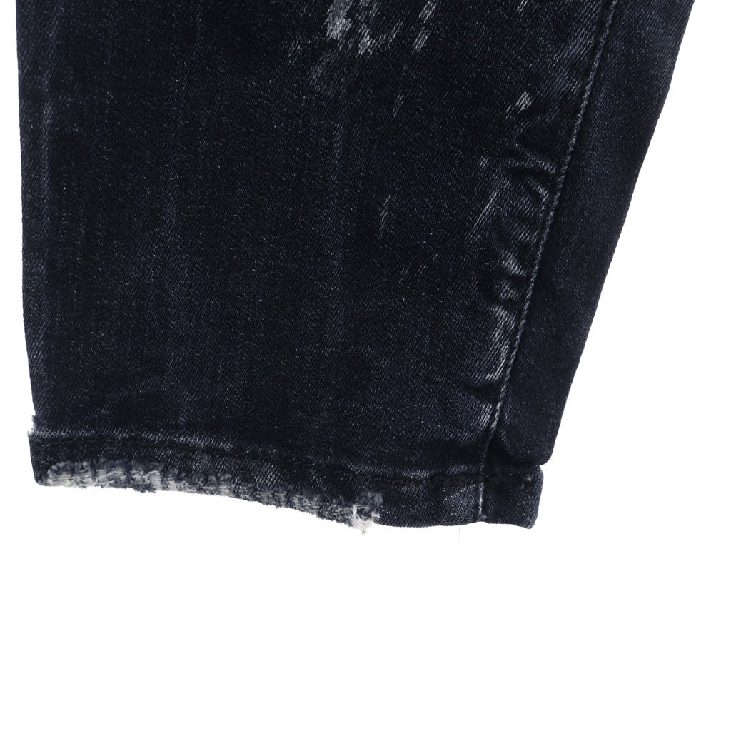 DSQUARED2(ディースクエアード) SKATER JEAN スケータージーン ウォッシュ加工 ペイント加工 ボタンフライ スキニーデニムパンツ ブラック S74LB1325 S30503