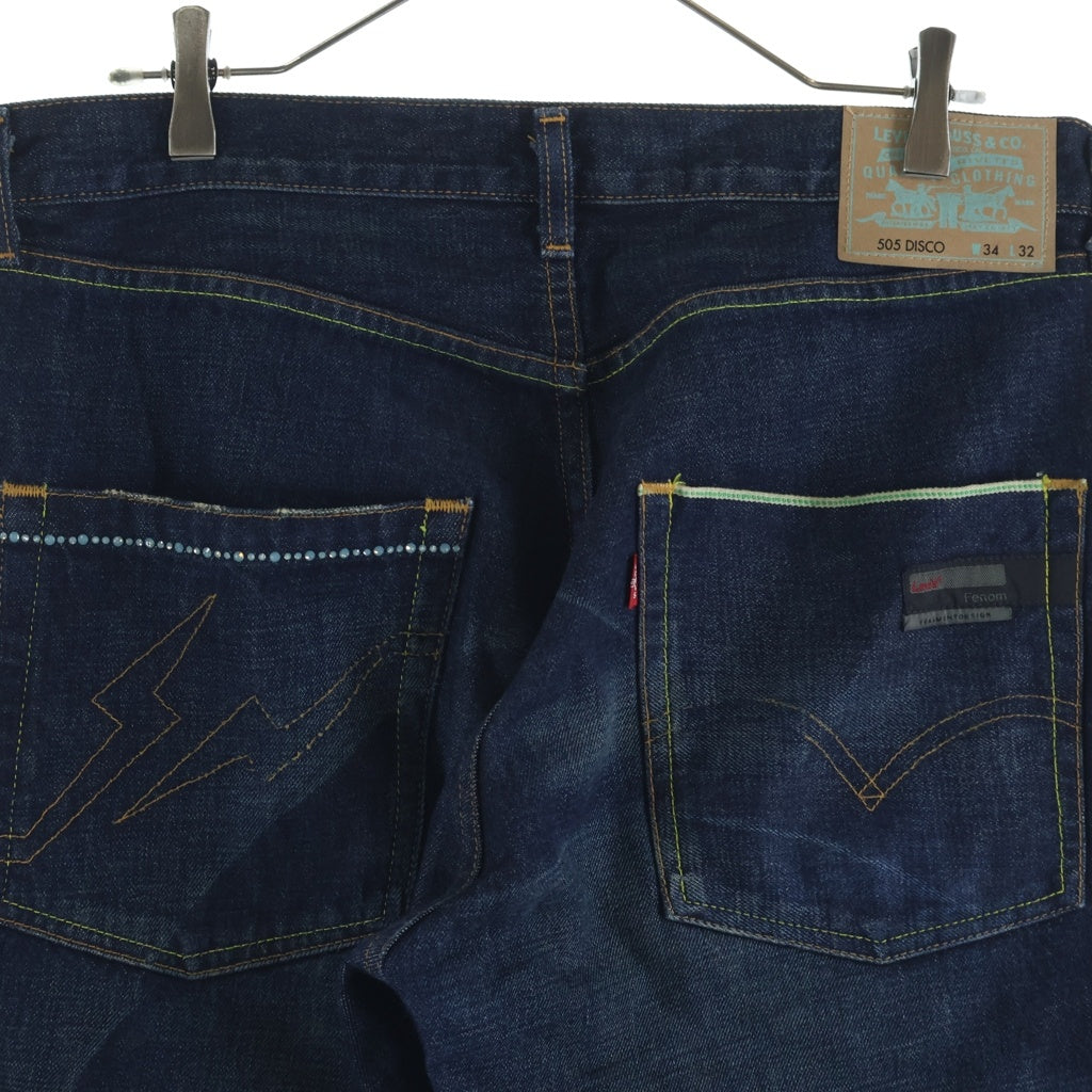 Levi's Fenom(リーバイス フェノム) ×FRAGMENT DESIGN 505 DISCO フラグメントデザイン ディスコ ラインストーン ジップフライ ストレートデニムパンツ インディゴ