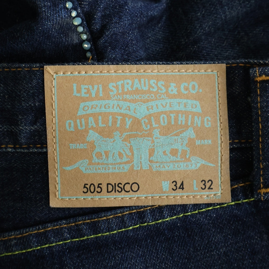 Levi's Fenom(リーバイス フェノム) ×FRAGMENT DESIGN 505 DISCO フラグメントデザイン ディスコ ラインストーン ジップフライ ストレートデニムパンツ インディゴ