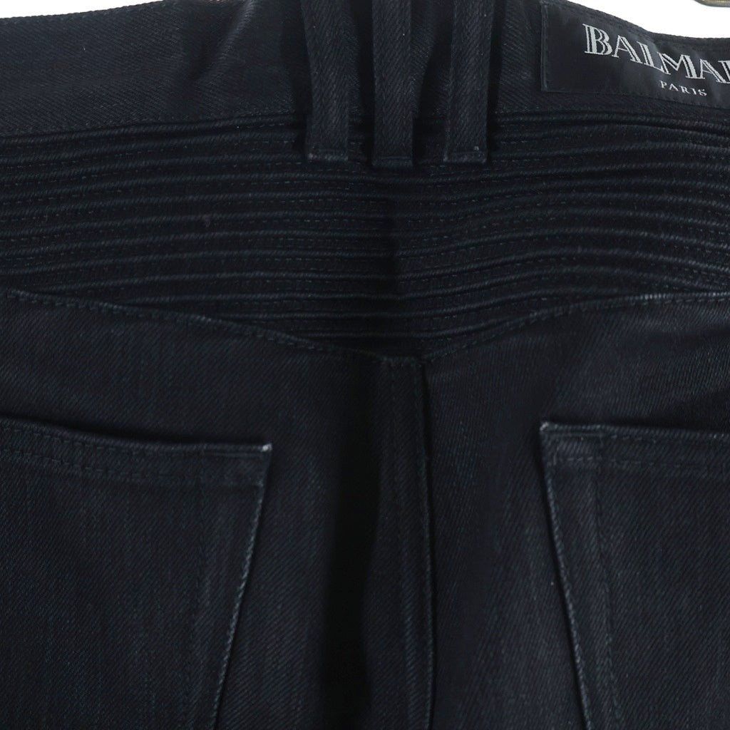 BALMAIN(バルマン) BIKER RIGID DENIM PANTS バイカー スリム デニムパンツ ブラック POHT551D204