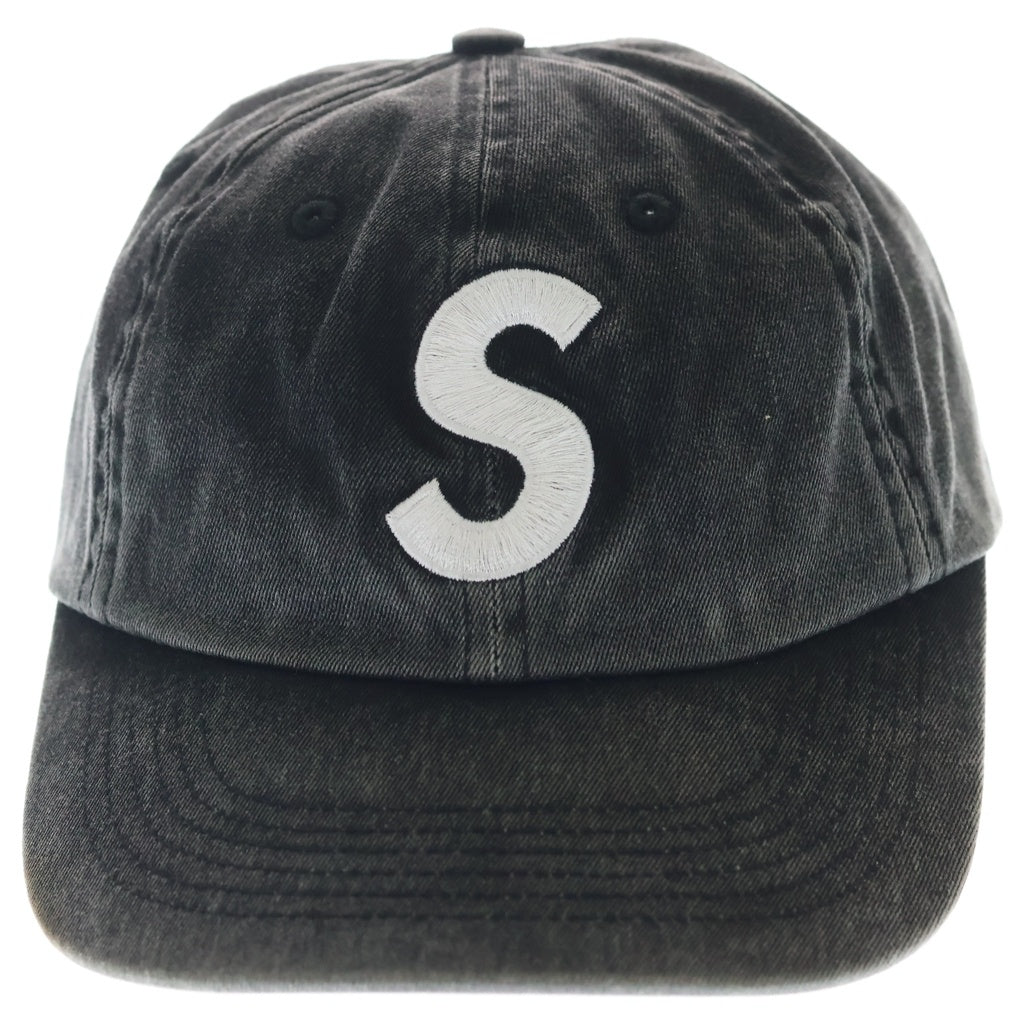 SUPREME(シュプリーム) 23AW Pigment Coated S Logo 6-panel Cap コーティング ロゴ エンブロイダリー デニム キャップ グレー