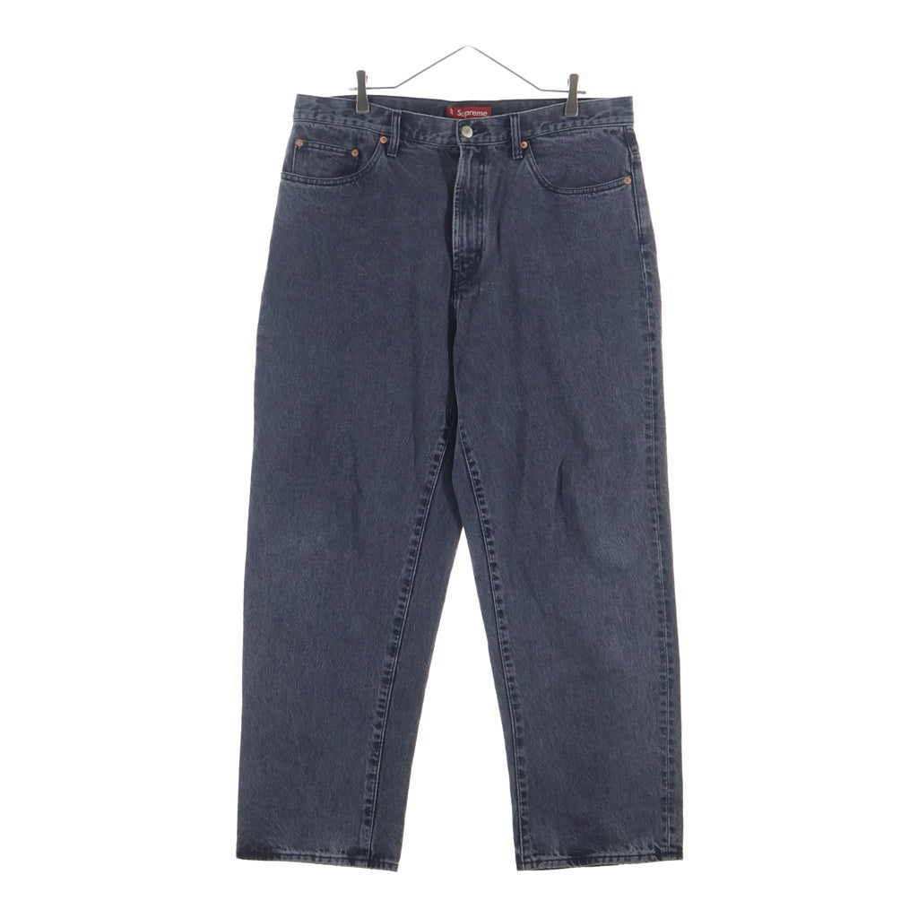SUPREME(シュプリーム) 23SS Baggy Jean Washed クラシックロゴエンブロイダリー ウォッシュド加工 ジップフライ バギーワイドパンツ グレー