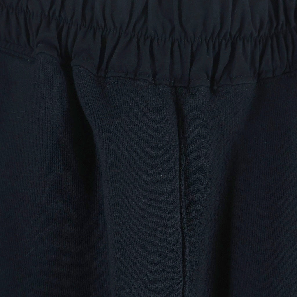 ASKYURSELF(アスクユアセルフ) GOTH RAW FLEECE SHORTS フロント ロゴプリント ゴス風 カットオフ フリース ショーツ ブラック