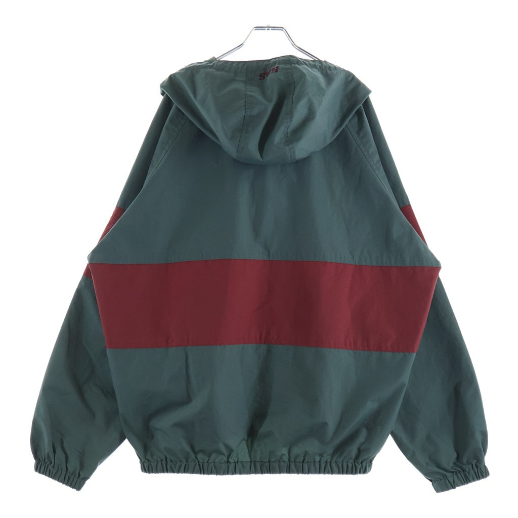 Hideandseek(ハイドアンドシーク) 23SS Nylon Zip Jacket ナイロンジップ フーデッドジャケット グリーン/レッド HJ-010123