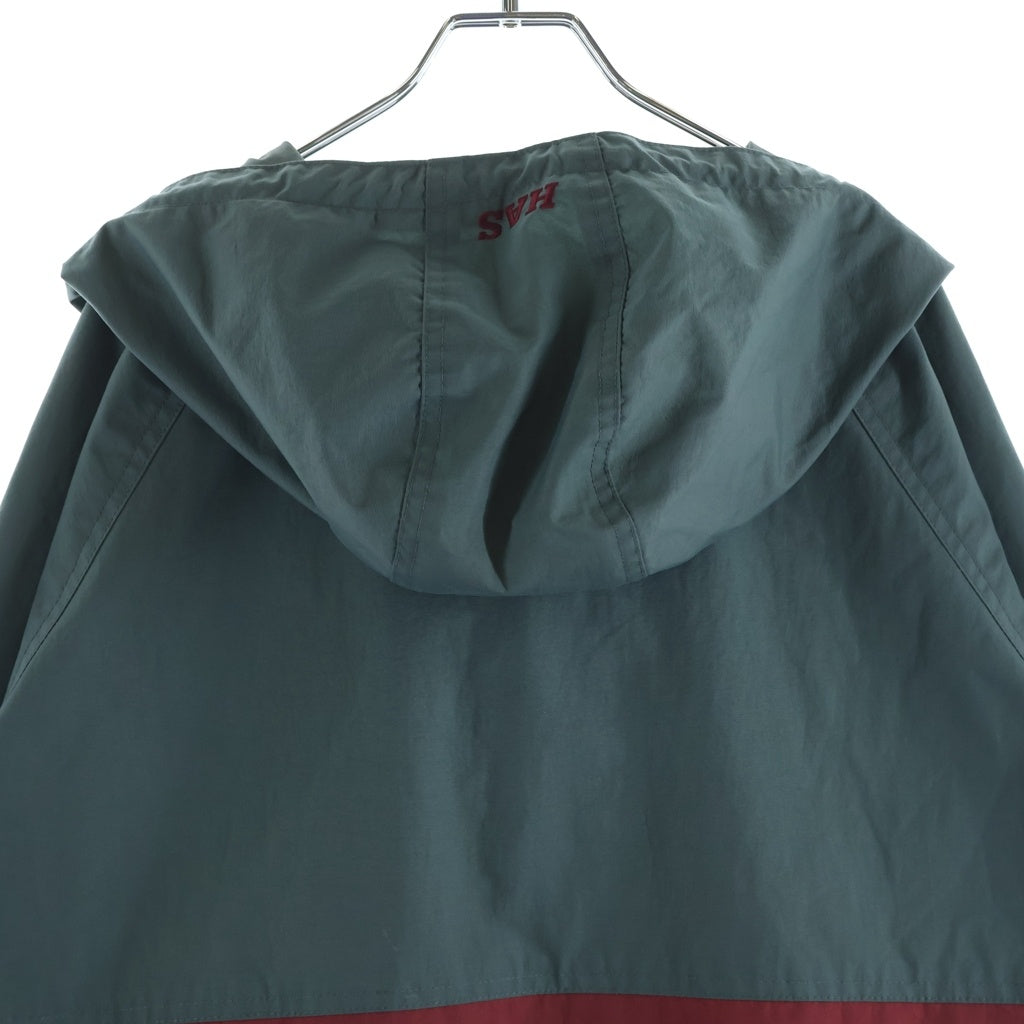 Hideandseek(ハイドアンドシーク) 23SS Nylon Zip Jacket ナイロンジップ フーデッドジャケット グリーン/レッド HJ-010123