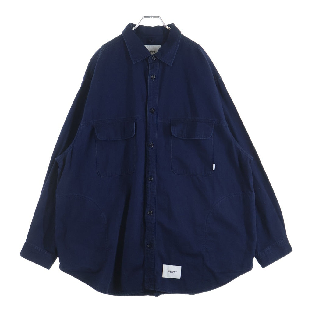 WTAPS(ダブルタップス) 23SS WCPO/LS/COTTON.DENIM コットンデニム レギュラーカラー長袖シャツ インディゴ 231WVDT-SHM01