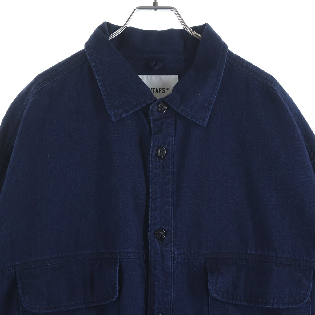 WTAPS(ダブルタップス) 23SS WCPO/LS/COTTON.DENIM コットンデニム レギュラーカラー長袖シャツ インディゴ 231WVDT-SHM01