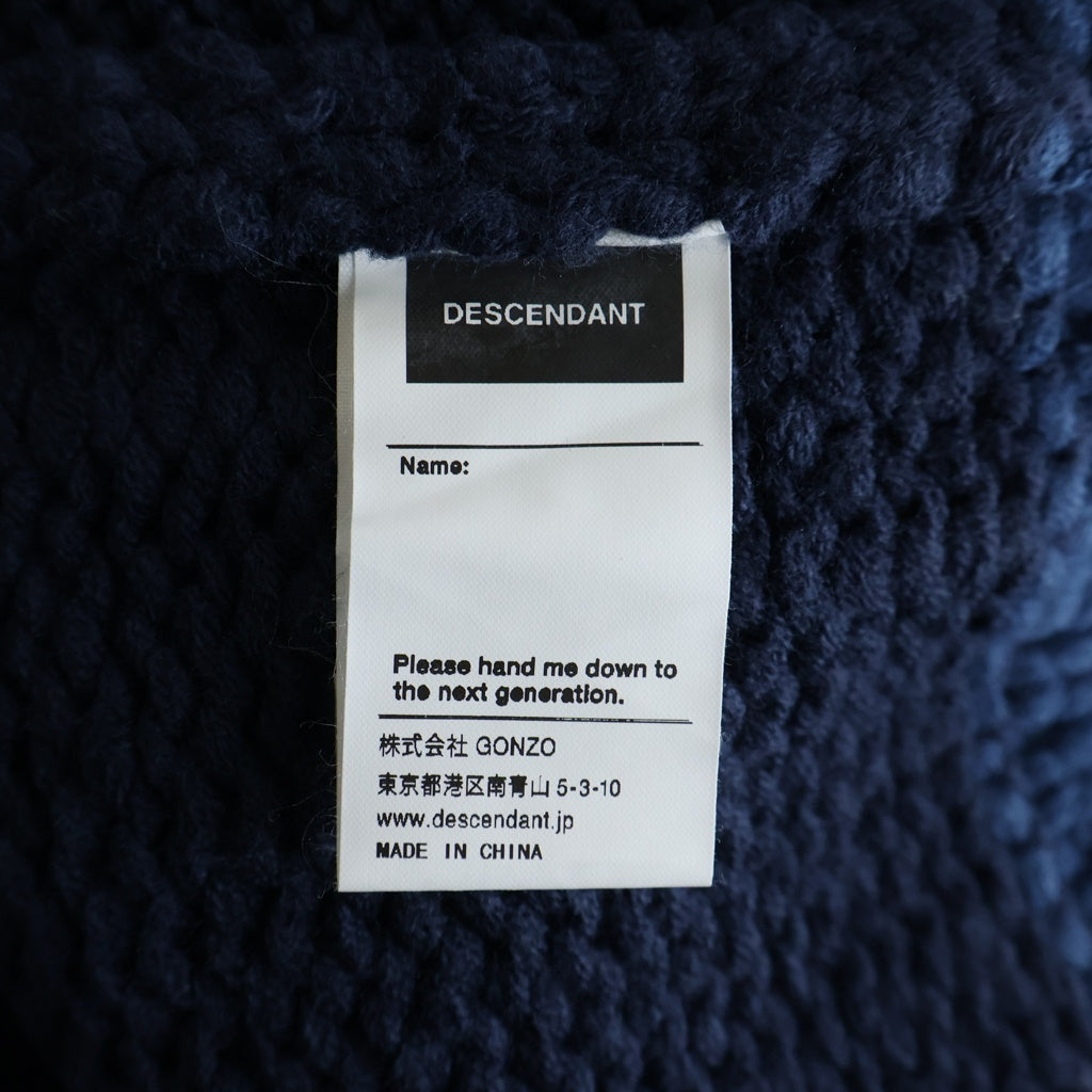 DESCENDANT(ディセンダント) 24AW DAWN COWICHAN SWEATER ダウンカウチンニット ジップアップセーター グリーン/ネイビー