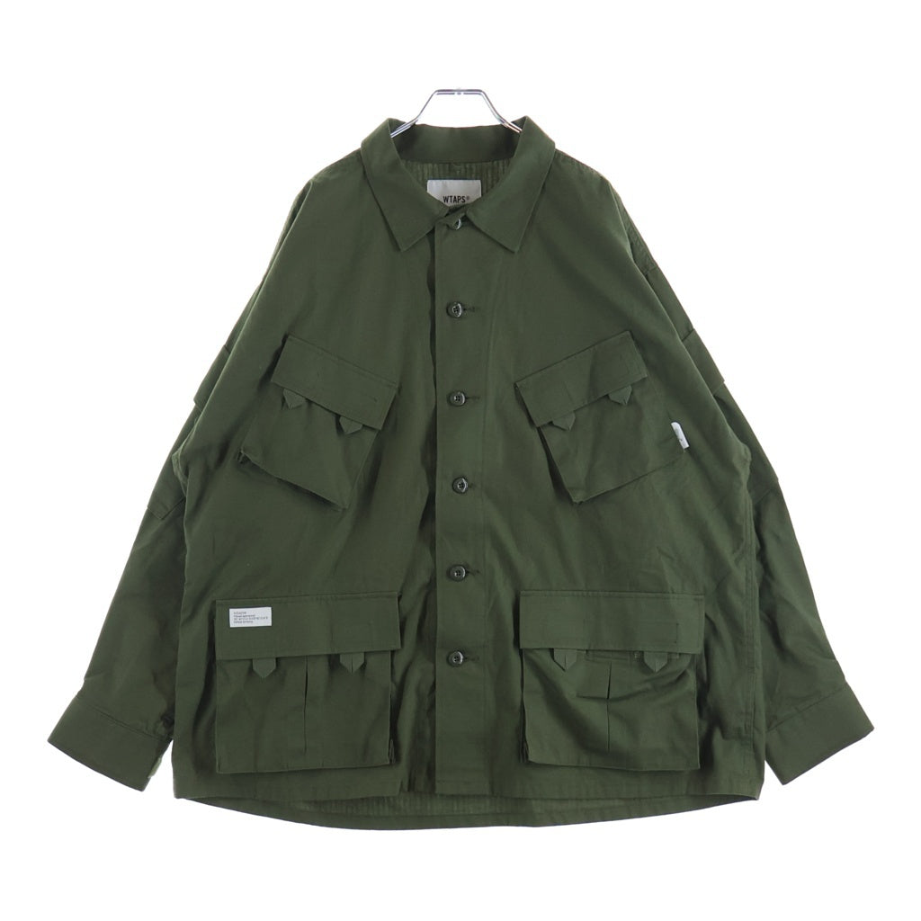 WTAPS(ダブルタップス) 21AW MODULAR/LS/RIPSTOP モデュラー リップストップ ミリタリー長袖シャツ カーキ 212BRDT-SHM03
