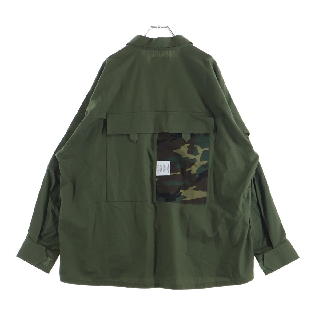 WTAPS(ダブルタップス) 21AW MODULAR/LS/RIPSTOP モデュラー リップストップ ミリタリー長袖シャツ カーキ 212BRDT-SHM03