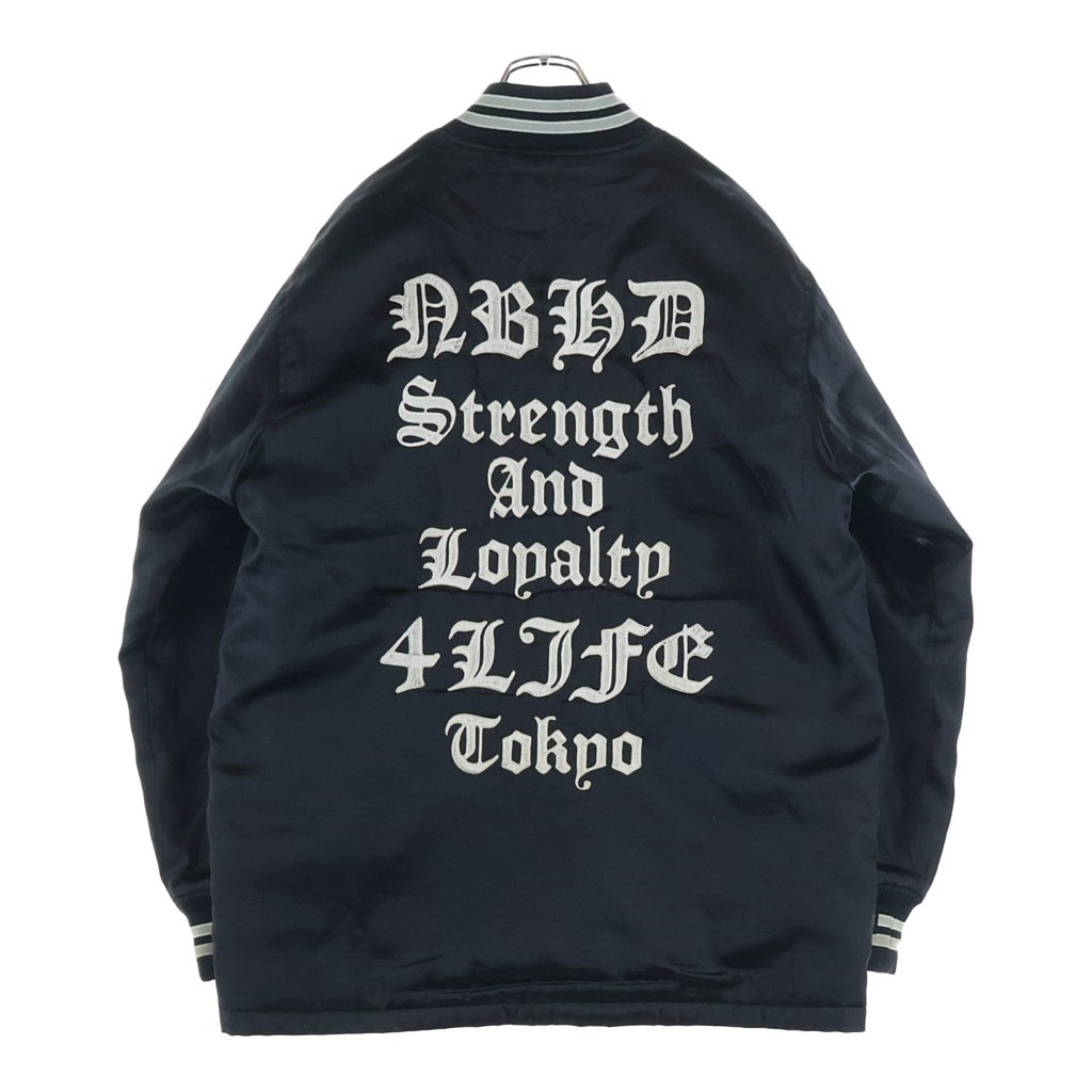 NEIGHBORHOOD(ネイバーフッド) 19SS C.C./E-JKT サテン バックエンブロイダリー ベースボールジャケット ブラック 191TSNH-JKM03