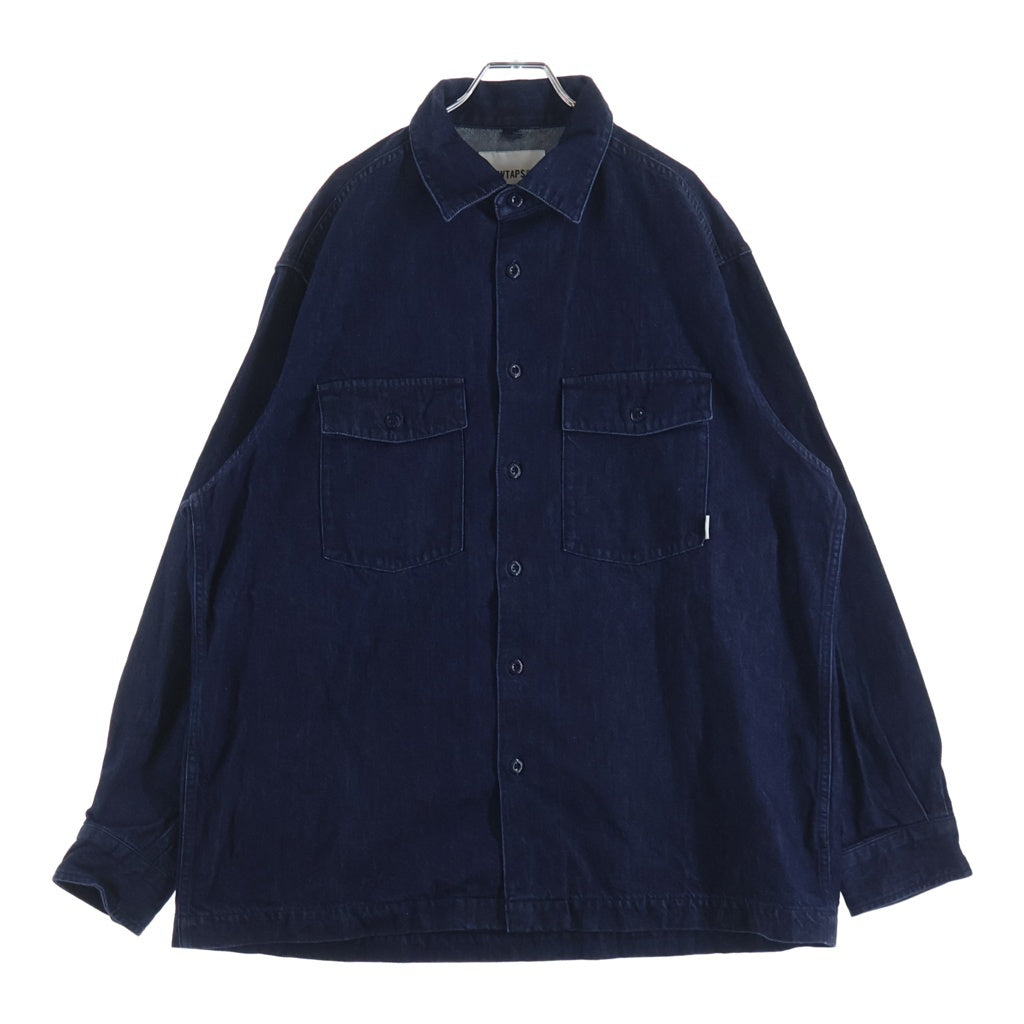 WTAPS(ダブルタップス) 23SS CBW/LS/COTTON.DENIM コットン デニム長袖シャツ インディゴ 231BRDT-SHM01