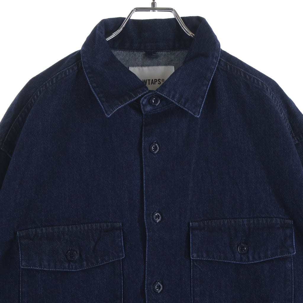 WTAPS(ダブルタップス) 23SS CBW/LS/COTTON.DENIM コットン デニム長袖シャツ インディゴ 231BRDT-SHM01