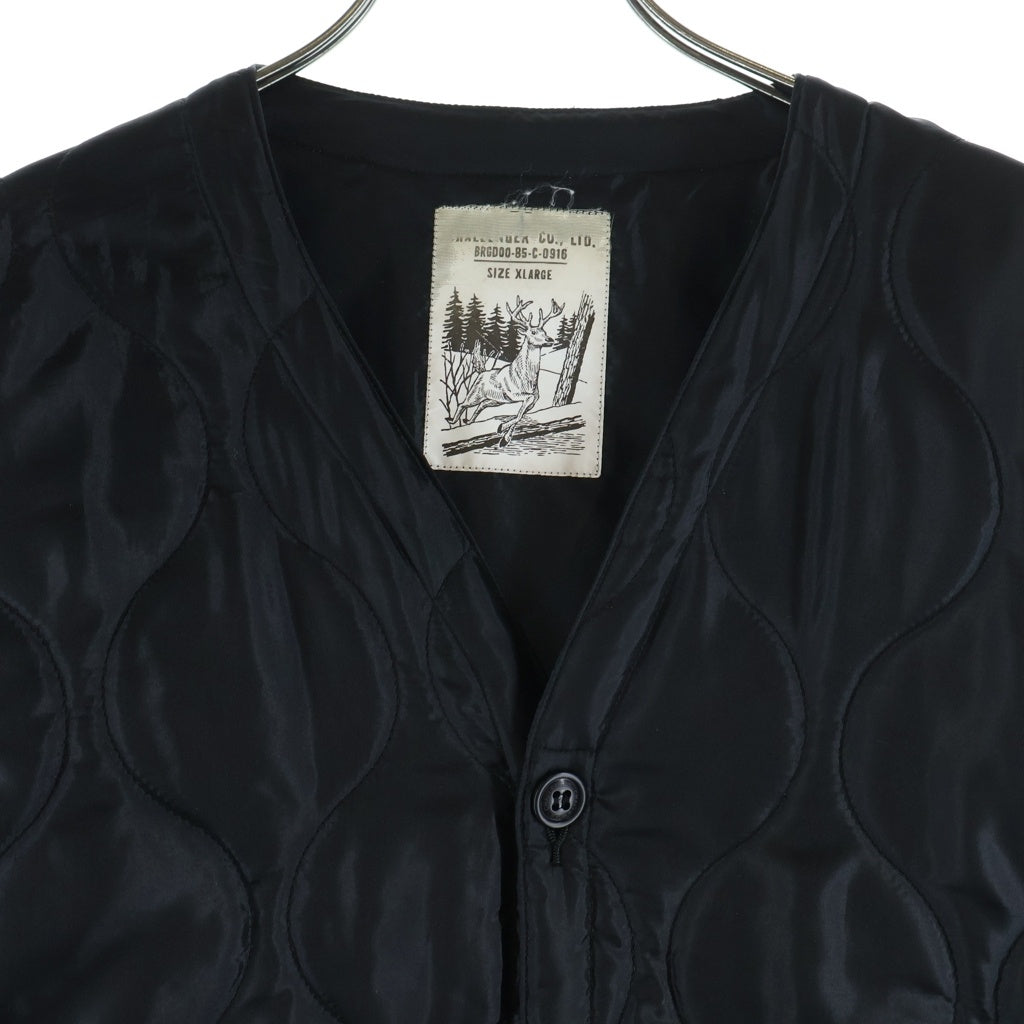 CHALLENGER(チャレンジャー) QUILTING LAYER SHIRT キルティング ノーカラー レイヤー長袖シャツ ブラック