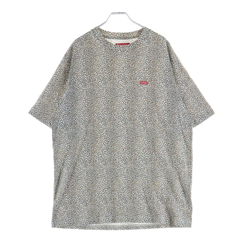 SUPREME(シュプリーム) 25AW Small Box Tee Leopard スモールボックスロゴ レオパード柄 クルーネック 半袖Tシャツ カットソー ホワイト/ブラウン