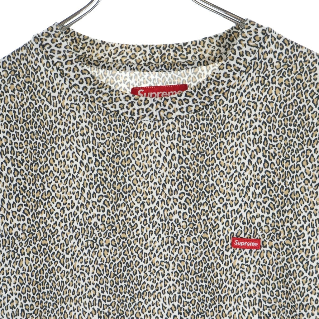 SUPREME(シュプリーム) 25AW Small Box Tee Leopard スモールボックスロゴ レオパード柄 クルーネック 半袖Tシャツ カットソー ホワイト/ブラウン