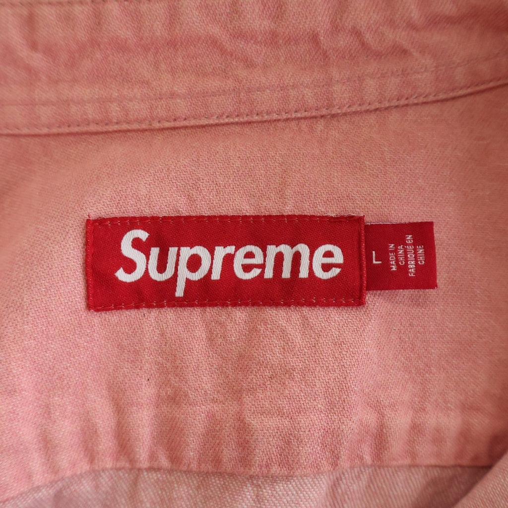 SUPREME(シュプリーム) 25SS Small Box Denim Shirt スモールボックスロゴ ボタンダウン デニム 長袖シャツ ピンク