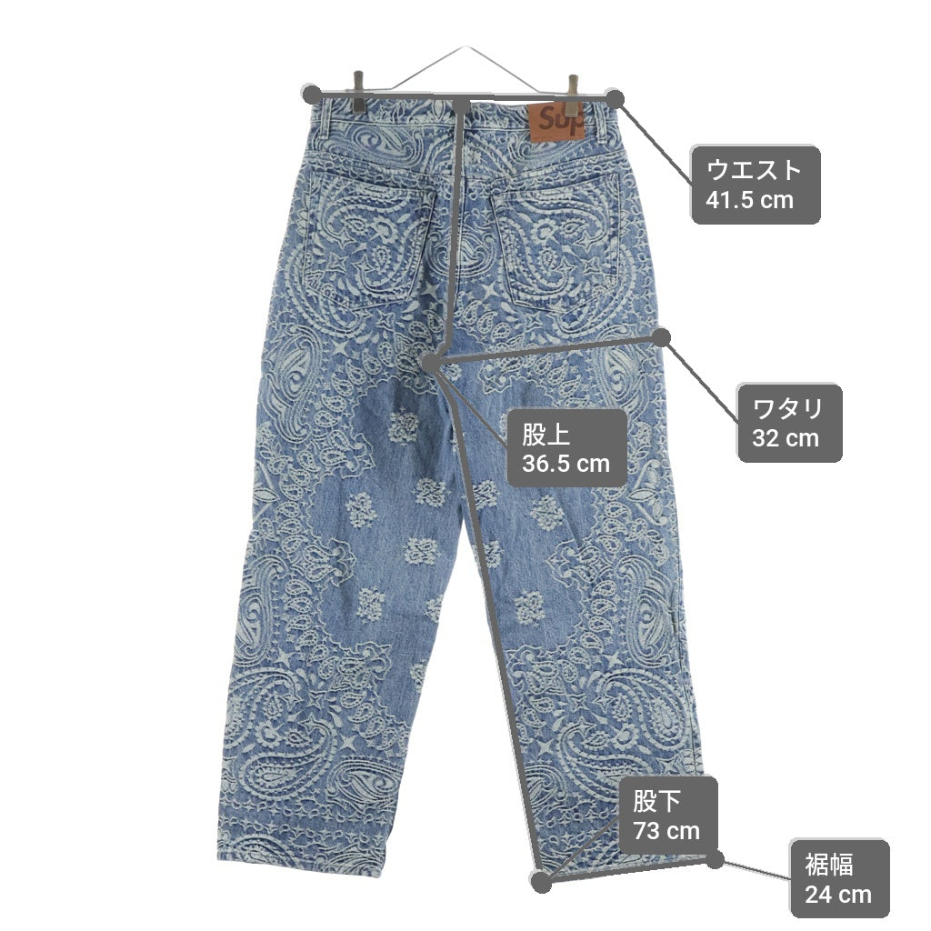 SUPREME(シュプリーム) 25SS Bandana Jacquard Baggy Jean バンダナジャガード バギージーンズ ボタンフライデニムパンツ インディゴ