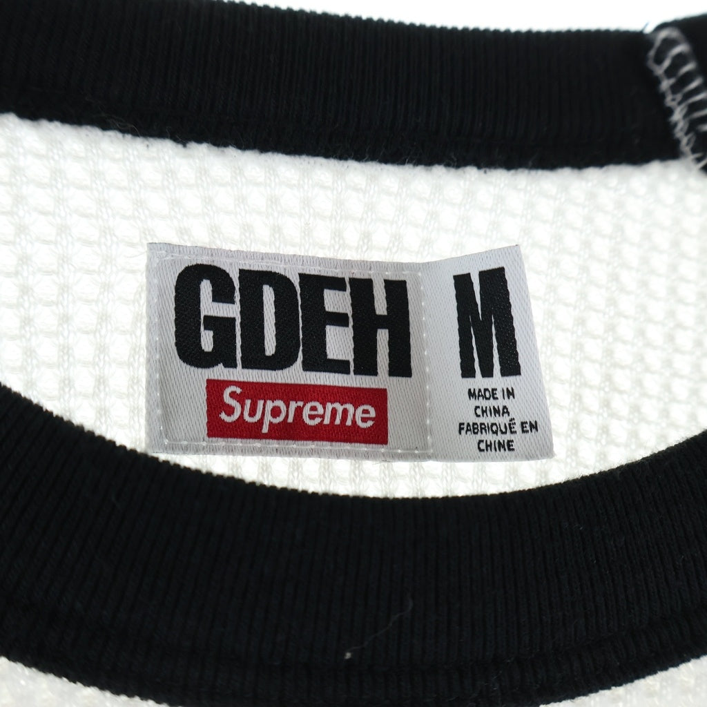 SUPREME(シュプリーム) 25SS ×GOODENOUGH Thermal グッドイナフ フロントプリント ラグラン サーマルカットソー 長袖Tシャツ ブラック/ホワイト