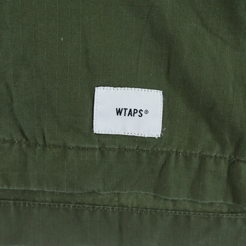 WTAPS(ダブルタップス) 20SS BUDS LS / SHIRT. COTTON. RIPSTOP バッズ ロゴエンブロイダリー フラップポケット ミリタリー長袖シャツ カーキ 201BRDT-SHM02