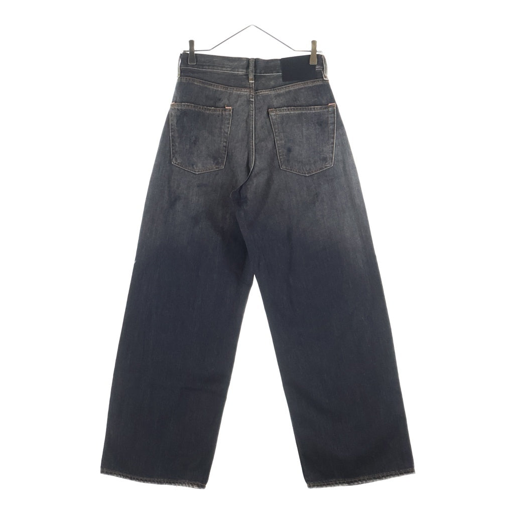 Acne Studios(アクネ ストゥディオズ) 25SS 1981U BLACK TRAFALGAR ルーズフィット ウォッシュ加工 ボタンフライ コットン ジーンズ デニム グレー C00081-