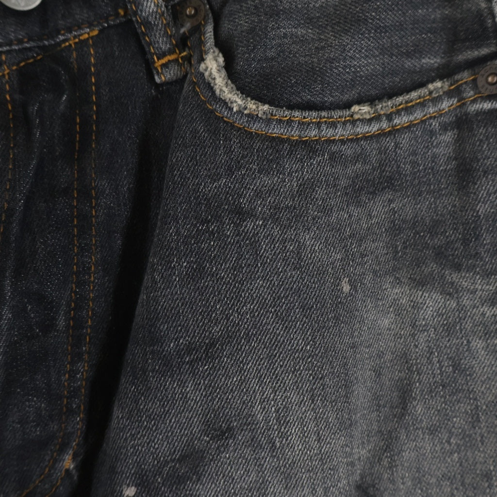 Acne Studios(アクネ ストゥディオズ) 25SS 1981U BLACK TRAFALGAR ルーズフィット ウォッシュ加工 ボタンフライ コットン ジーンズ デニム グレー C00081-