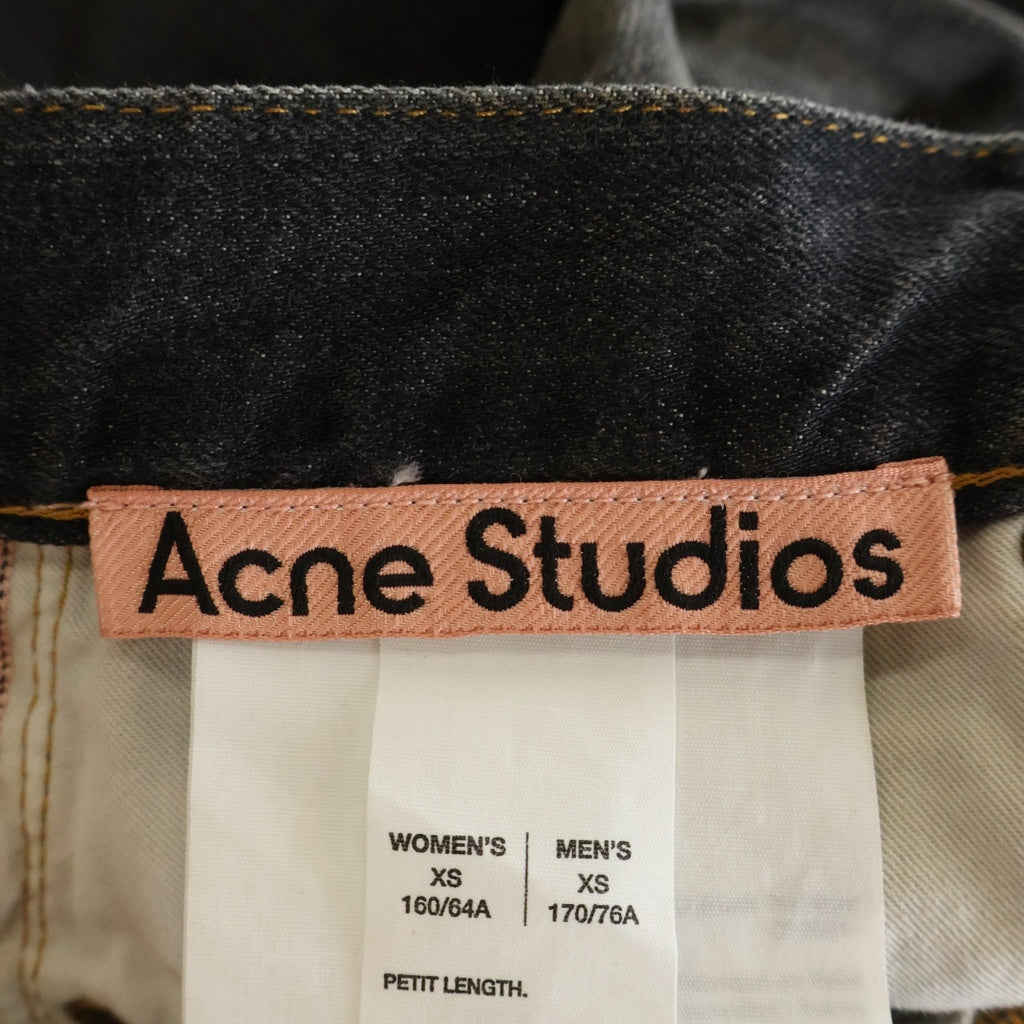 Acne Studios(アクネ ストゥディオズ) 25SS 1981U BLACK TRAFALGAR ルーズフィット ウォッシュ加工 ボタンフライ コットン ジーンズ デニム グレー C00081-