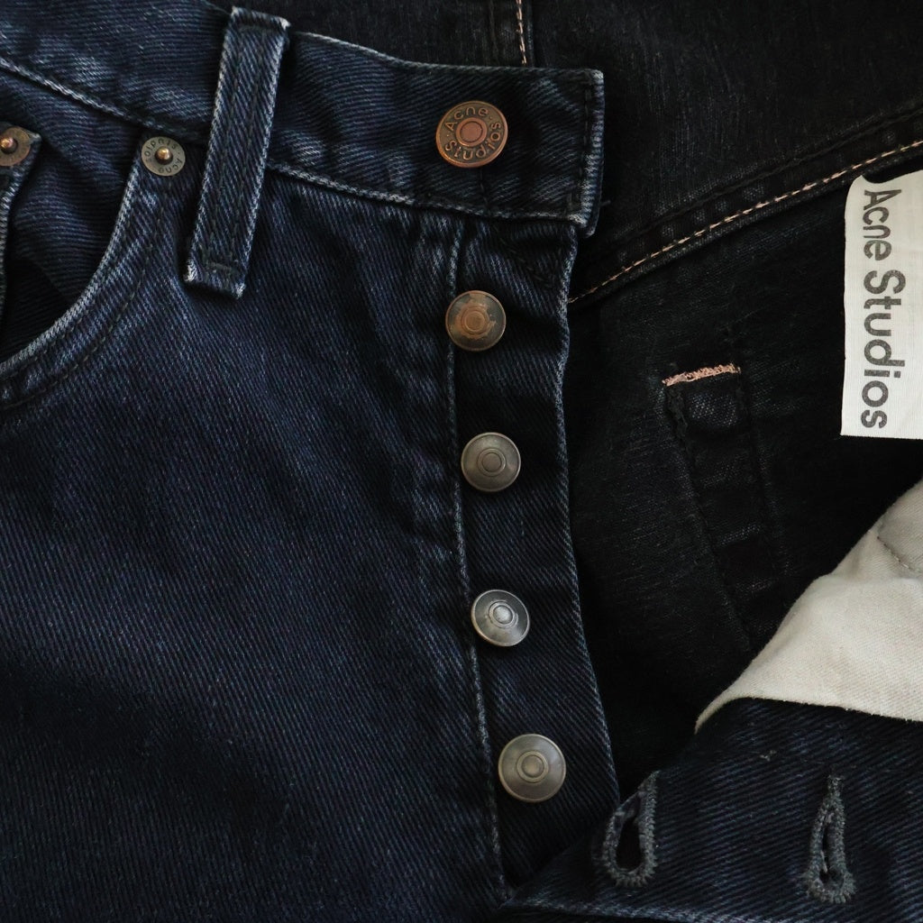 Acne Studios(アクネ ストゥディオズ) 2003 BLACK OCEAN ストレート コットン ボタンフライ ジーンズ デニム ネイビー B00323-