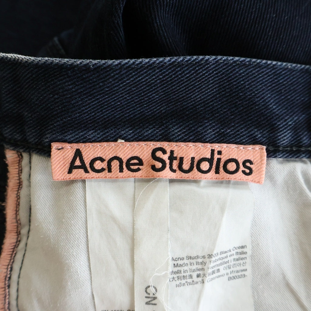 Acne Studios(アクネ ストゥディオズ) 2003 BLACK OCEAN ストレート コットン ボタンフライ ジーンズ デニム ネイビー B00323-