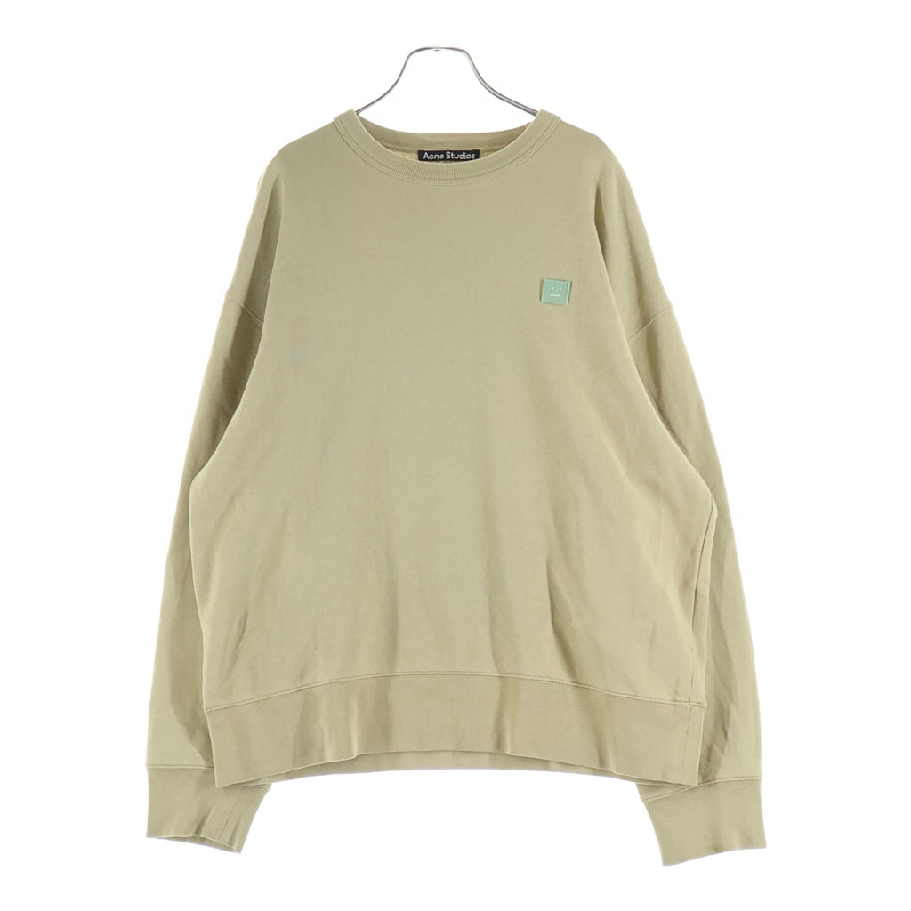 Acne Studios(アクネ ストゥディオズ) フェイスパッチ コットン クルーネック スウェット ベージュ FA-UX-SWEA000077 CI0072-