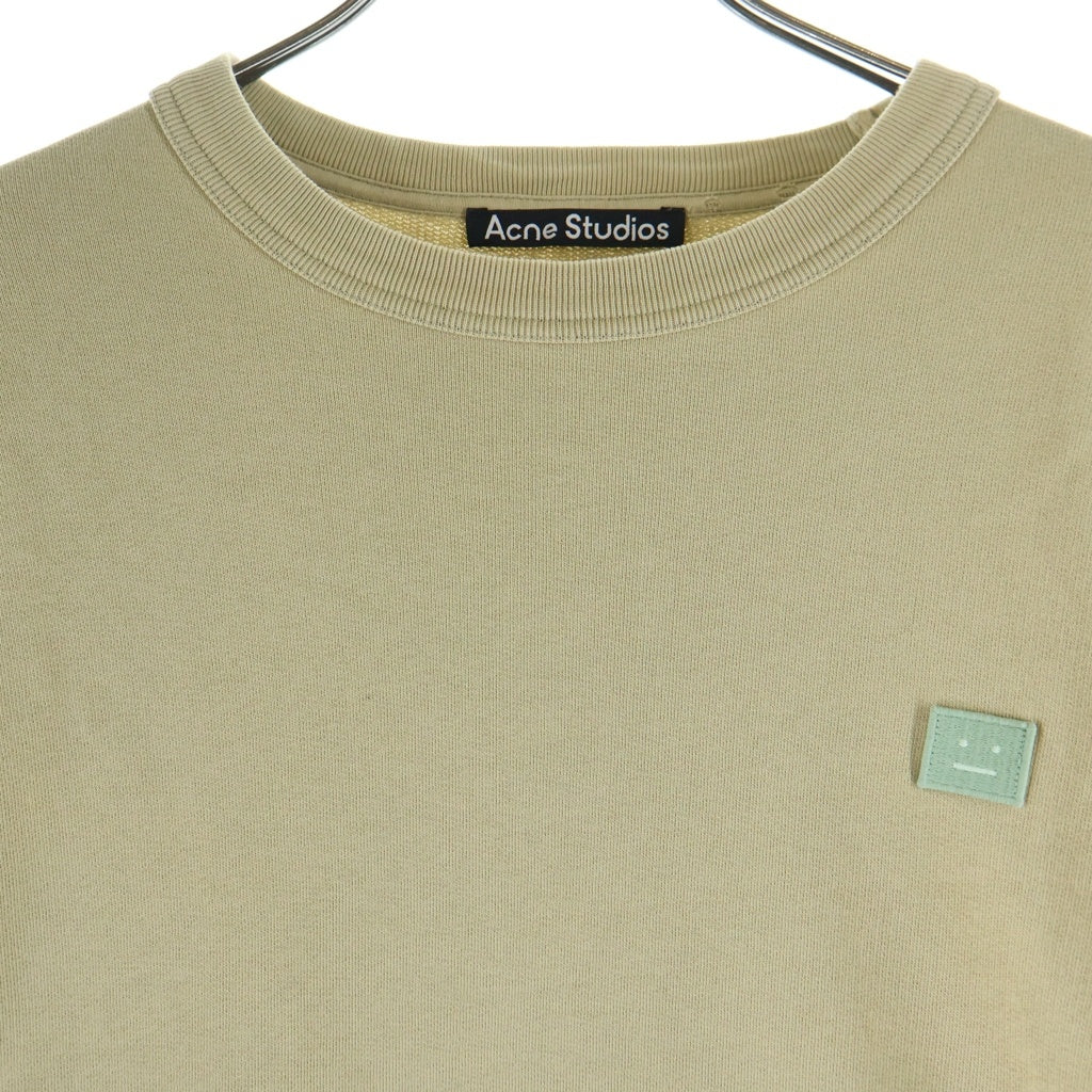 Acne Studios(アクネ ストゥディオズ) フェイスパッチ コットン クルーネック スウェット ベージュ FA-UX-SWEA000077 CI0072-