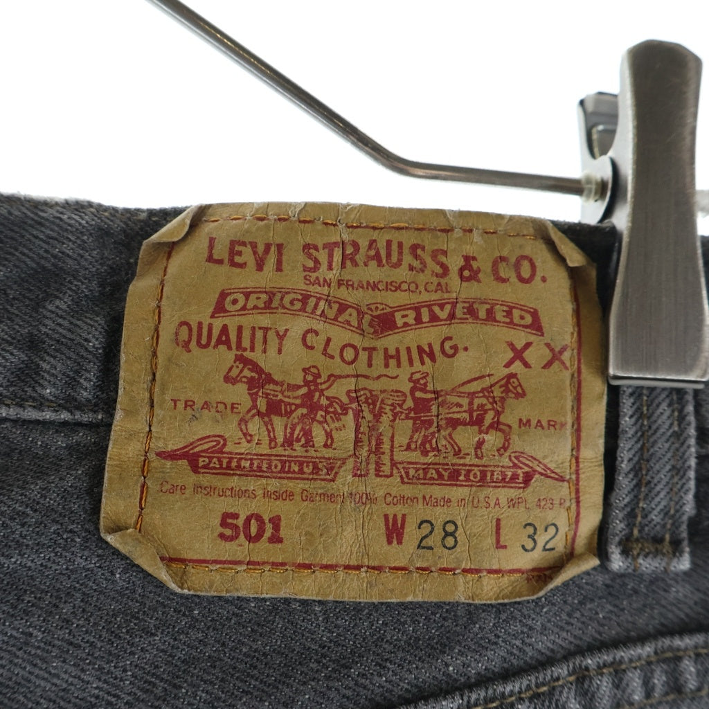 Levi's(リーバイス) 90S VINTAGE 501 ボタン裏653 先染め ボタンフライ ヴィンテージデニムパンツ ブラック 501-0658