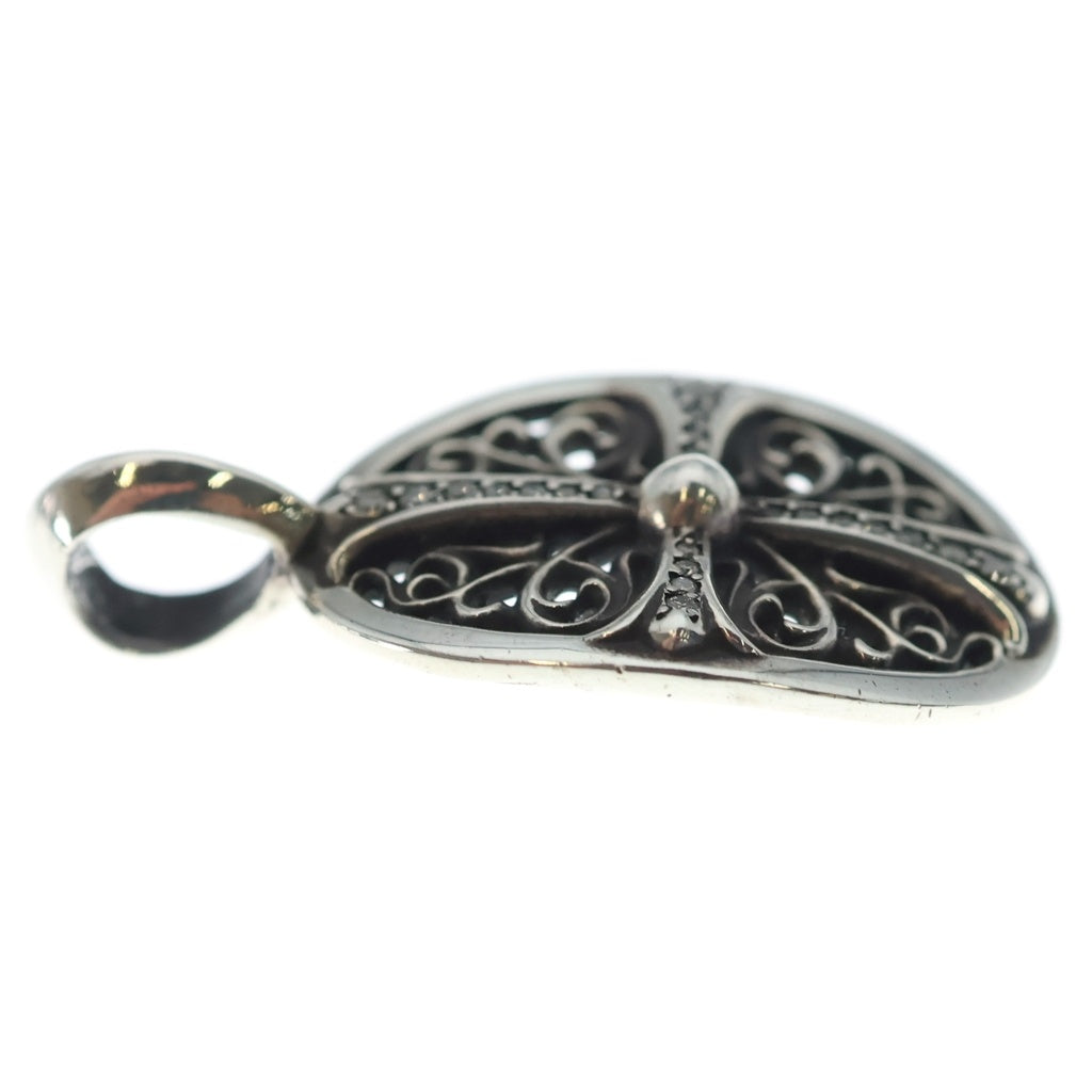 CHROME HEARTS(クロムハーツ) CLSC OVAL P/D クラシックオーバル PAVEダイヤ ペンダントトップ シルバー
