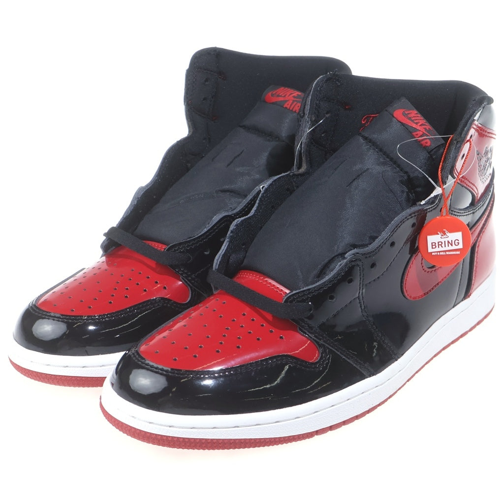 NIKE(ナイキ) AIR JORDAN 1 RETRO HIGH OG PATENT BRED エアジョーダン1 レトロ パテント ブレッド ハイカットスニーカー ブラック/レッド US10/28cm 555088-063