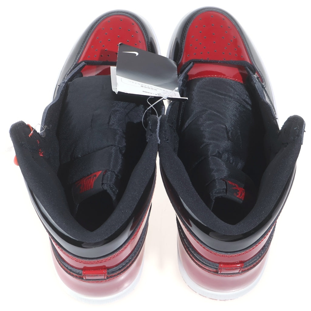 NIKE(ナイキ) AIR JORDAN 1 RETRO HIGH OG PATENT BRED エアジョーダン1 レトロ パテント ブレッド ハイカットスニーカー ブラック/レッド US10/28cm 555088-063