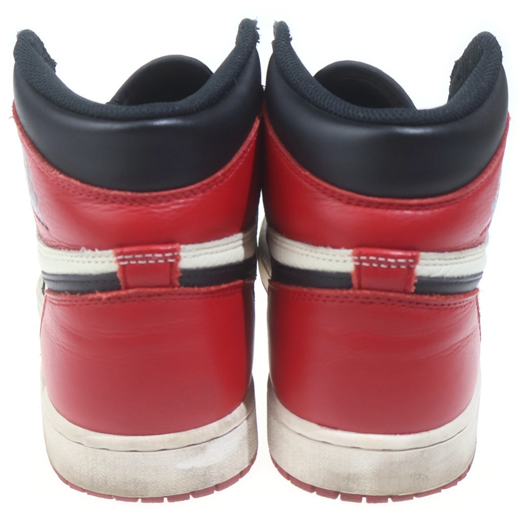 NIKE(ナイキ) AIR JORDAN 1 RETRO HIGH OG BRED TOE エアジョーダンワン レトロ ブレッドトゥ ハイカットスニーカー レッド/ホワイト US10/28.0cm 555088-610