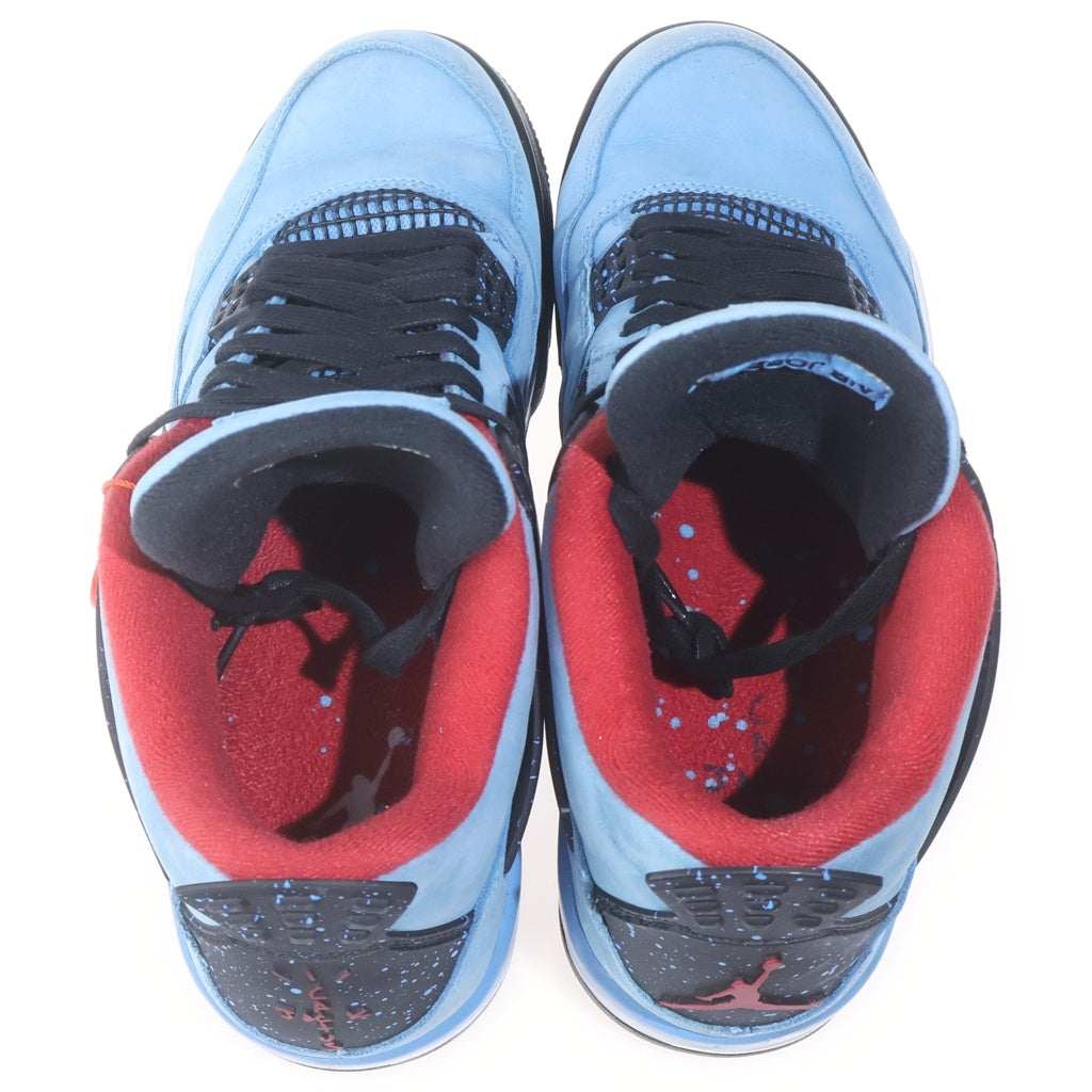 NIKE(ナイキ) ×TRAVIS SCOTT AIR JORDAN 4 RETRO CACTUS JACK トラヴィススコット エアジョーダン 4 カクタスジャック ハイカットスニーカー ブルー US10/28cm 308497-406