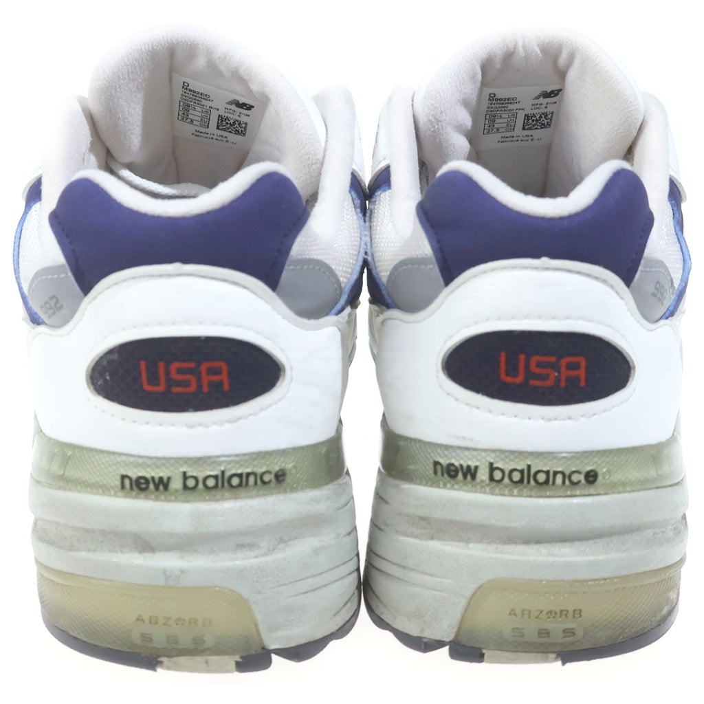 New Balance(ニューバランス) M992EC USA製 ローカットスニーカー ホワイト/ネイビー US9.5/27.5cm