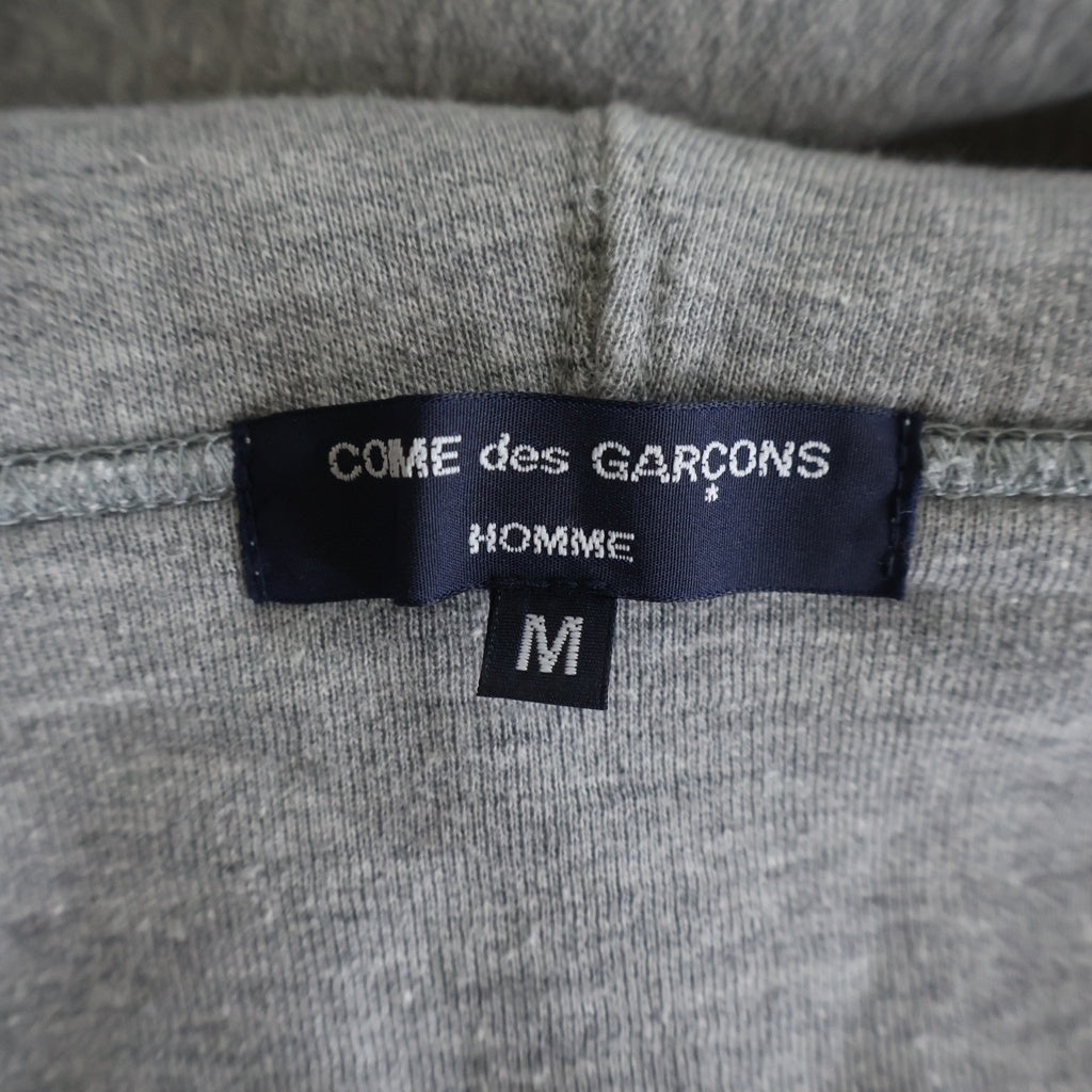 COMME des GARCONS HOMME(コムデギャルソンオム) 22SS AD2021 袖ナイロン切り替え ジップアップスウェットパーカー フーディー グレー/カーキ HI-T011