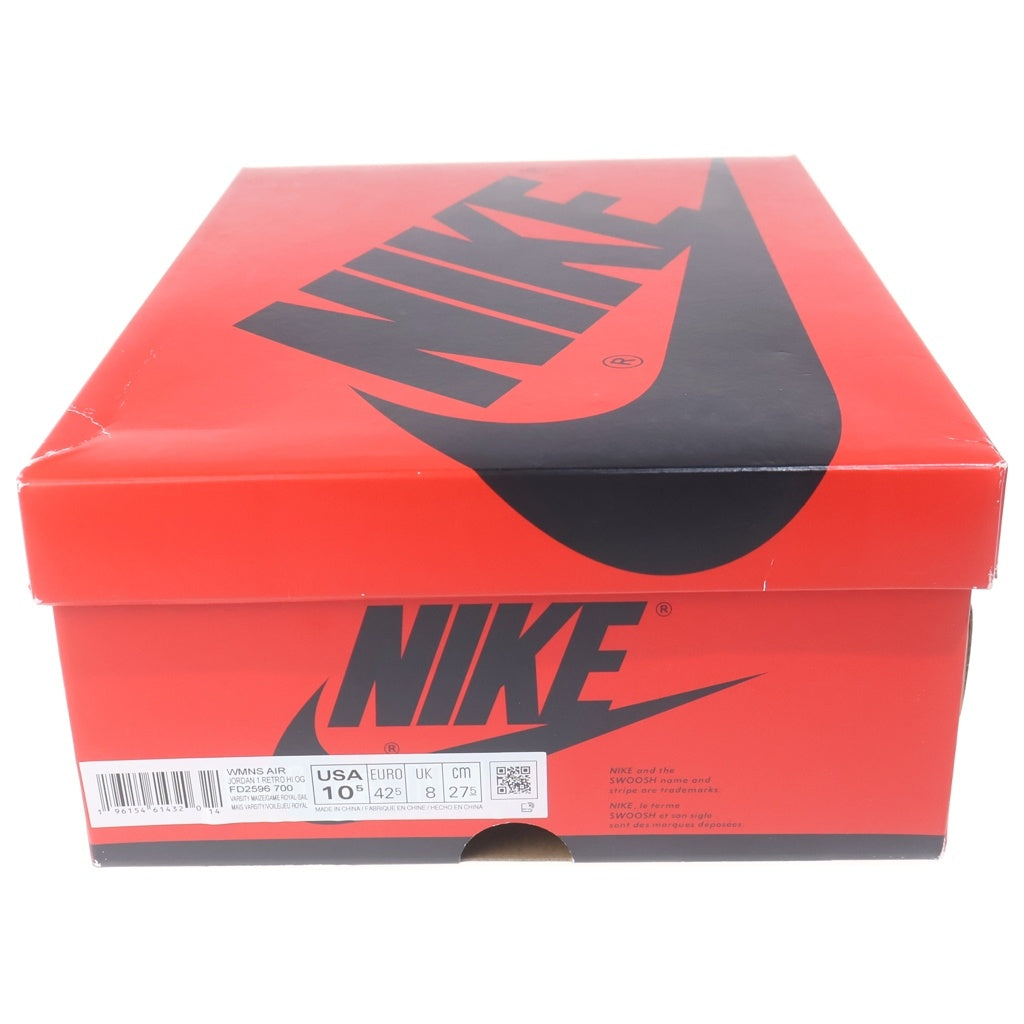 NIKE(ナイキ) WMNS AIR JORDAN 1 HIGH OG GAME ROYAL AND VARSITY MAIZE ウィメンズ エアジョーダン1 ハイカットスニーカー ブルー/イエロー US10.5/27.5cm FD2596-700 レディース
