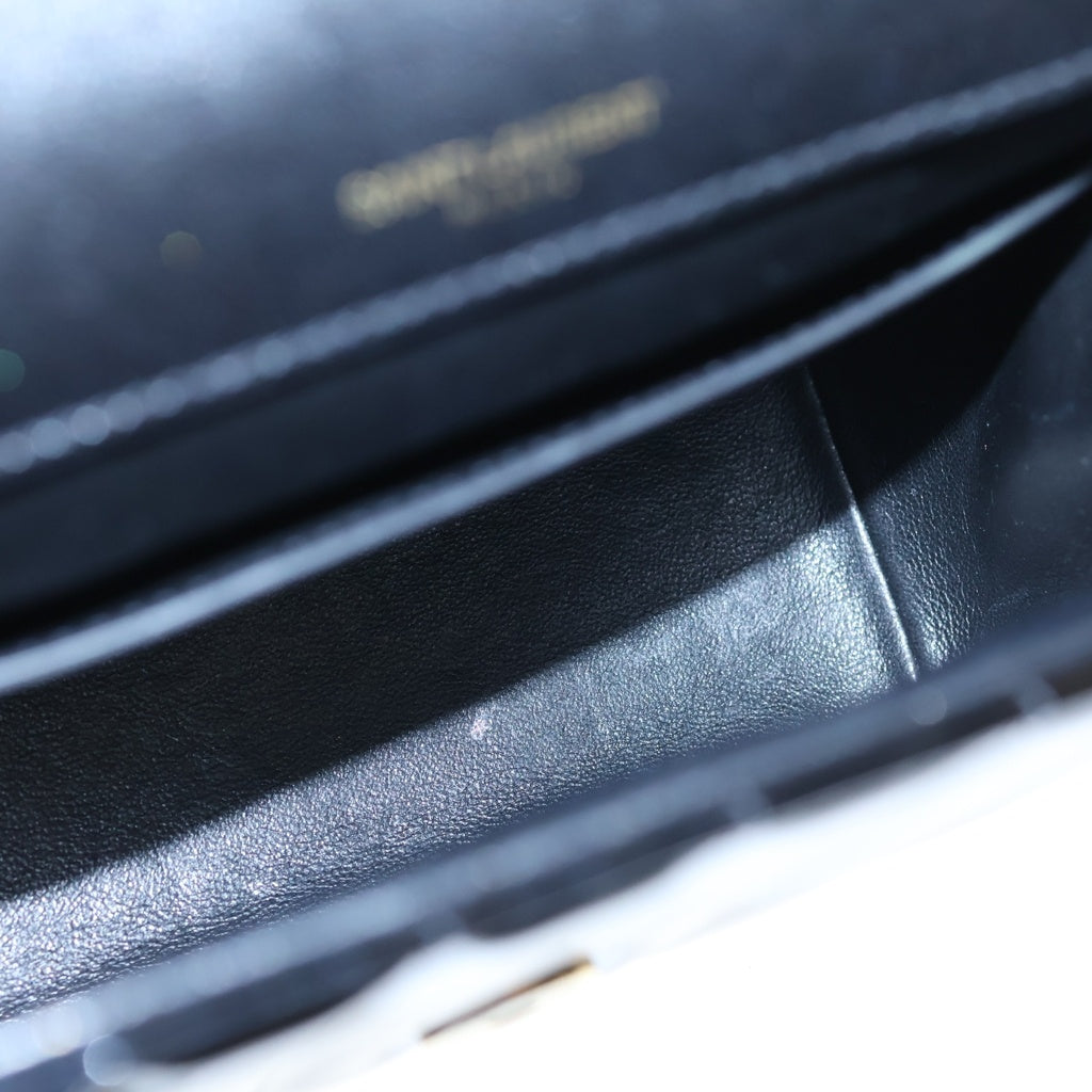 SAINT LAURENT PARIS(サンローランパリ) VICKY ヴィッキー パテントキルティングレザー チェーンショルダーバッグ ゴールド金具 ブラック BMB532612 レディース