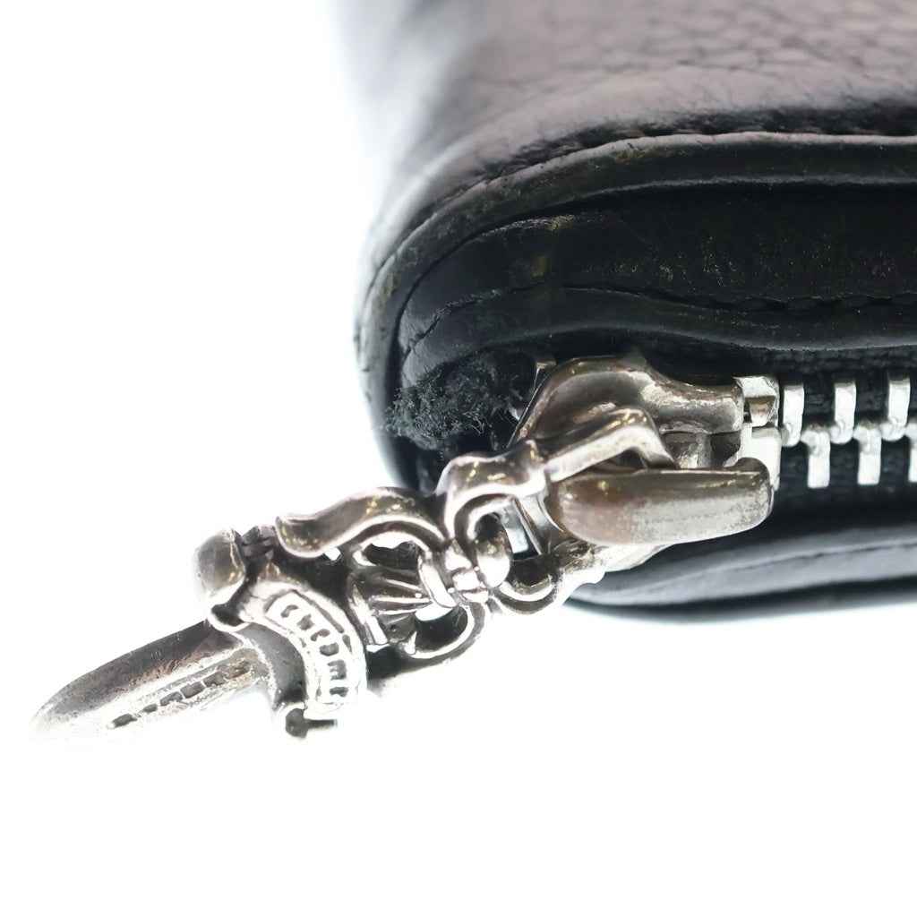 CHROME HEARTS(クロムハーツ) REC F ZIP 3セメタリー クロスパッチ ラウンドファスナーウォレット 長財布 ブラック